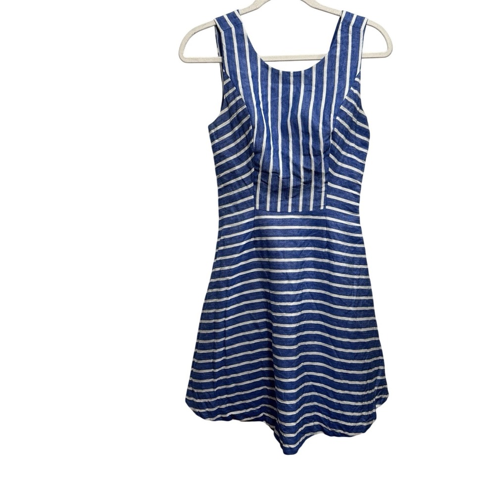 Vineyard‎ Vines stripe dress Size 2 Blue White Cotton Linen Coastal Wedding